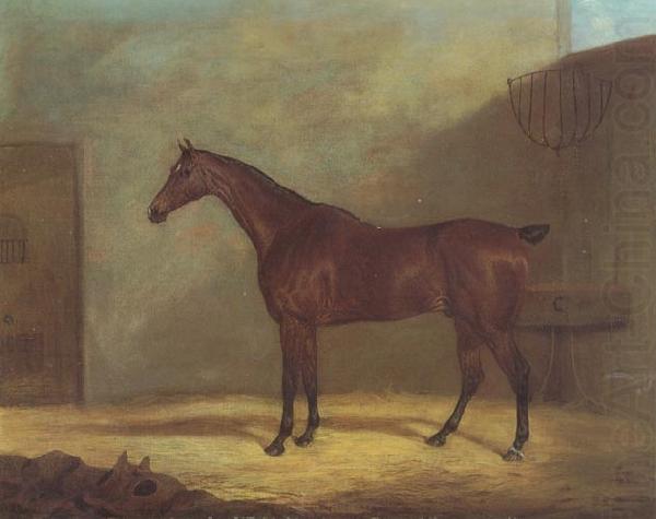 A Chestnut Hunter With A Groom By a Building, John Boultbee